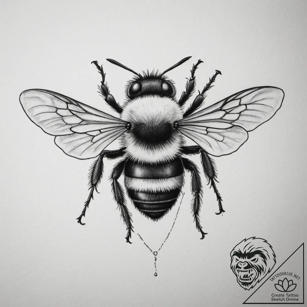 Bumblebee, tattoo sketch design, soft whip sh... - tattoo sketch (№1754942980_0, 11.08.2025 20:09) — tattoovalue.net