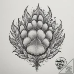 Tattoo design: a bear’s paw print, with veles… – tattoo sketch (№1754943183_0, 11.08.2025 20:13) — tattoovalue.net