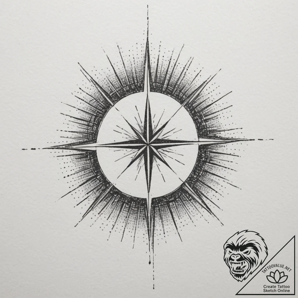 Tattoo design a minimalist crosshair linework... - tattoo sketch (№1754943382_0, 11.08.2025 20:16) — tattoovalue.net