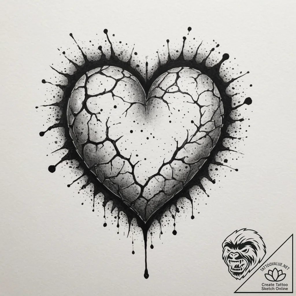 Tattoo sketch a watercolor heart, its colors... - tattoo sketch (№1754944991_0, 11.08.2025 20:43) — tattoovalue.net