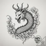 Tattoo design a capricorn goat-fish, half bla… – tattoo sketch (№1754945394_0, 11.08.2025 20:49) — tattoovalue.net