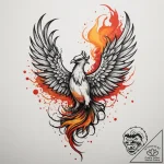 Tattoo design a phoenix rising from abstract… – tattoo sketch (№1754946799_0, 11.08.2025 21:13) — tattoovalue.net