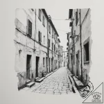 A quiet, forgotten alleyway in naples, italy,… – tattoo sketch (№1754947802_0, 11.08.2025 21:30) — tattoovalue.net