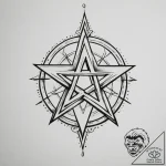 Pentagram, tattoo sketch design, on a clean w… – tattoo sketch (№1754948597_0, 11.08.2025 21:43) — tattoovalue.net