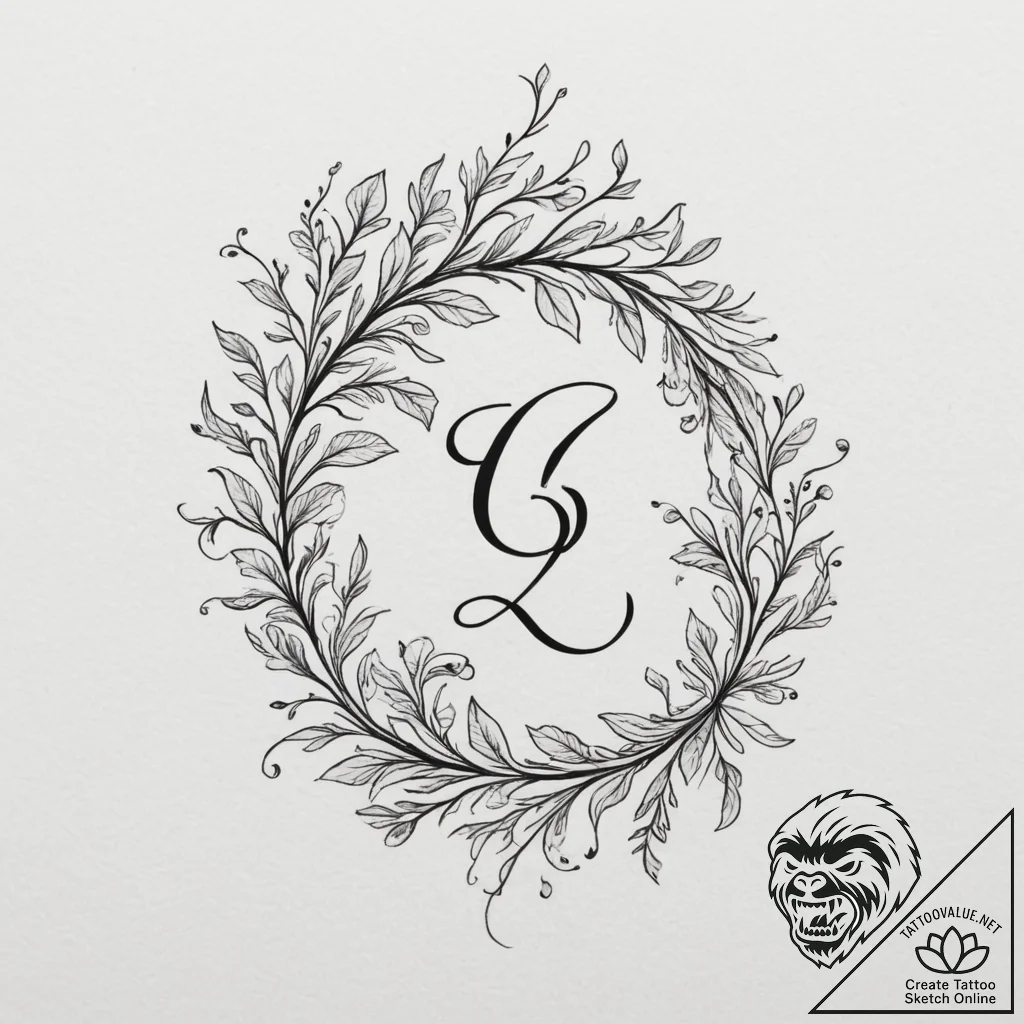 Tattoo design a flowing vine with small leave... - tattoo sketch (№1754949193_0, 11.08.2025 21:53) — tattoovalue.net