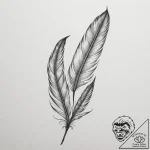Tattoo sketch a delicate feather., tattoo fla… – tattoo sketch (№1754949787_0, 11.08.2025 22:03) — tattoovalue.net