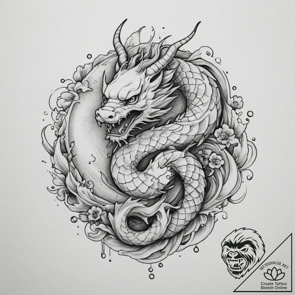 Tattoo design a zodiac animal drawn with a co... - tattoo sketch (№1754949985_0, 11.08.2025 22:06) — tattoovalue.net