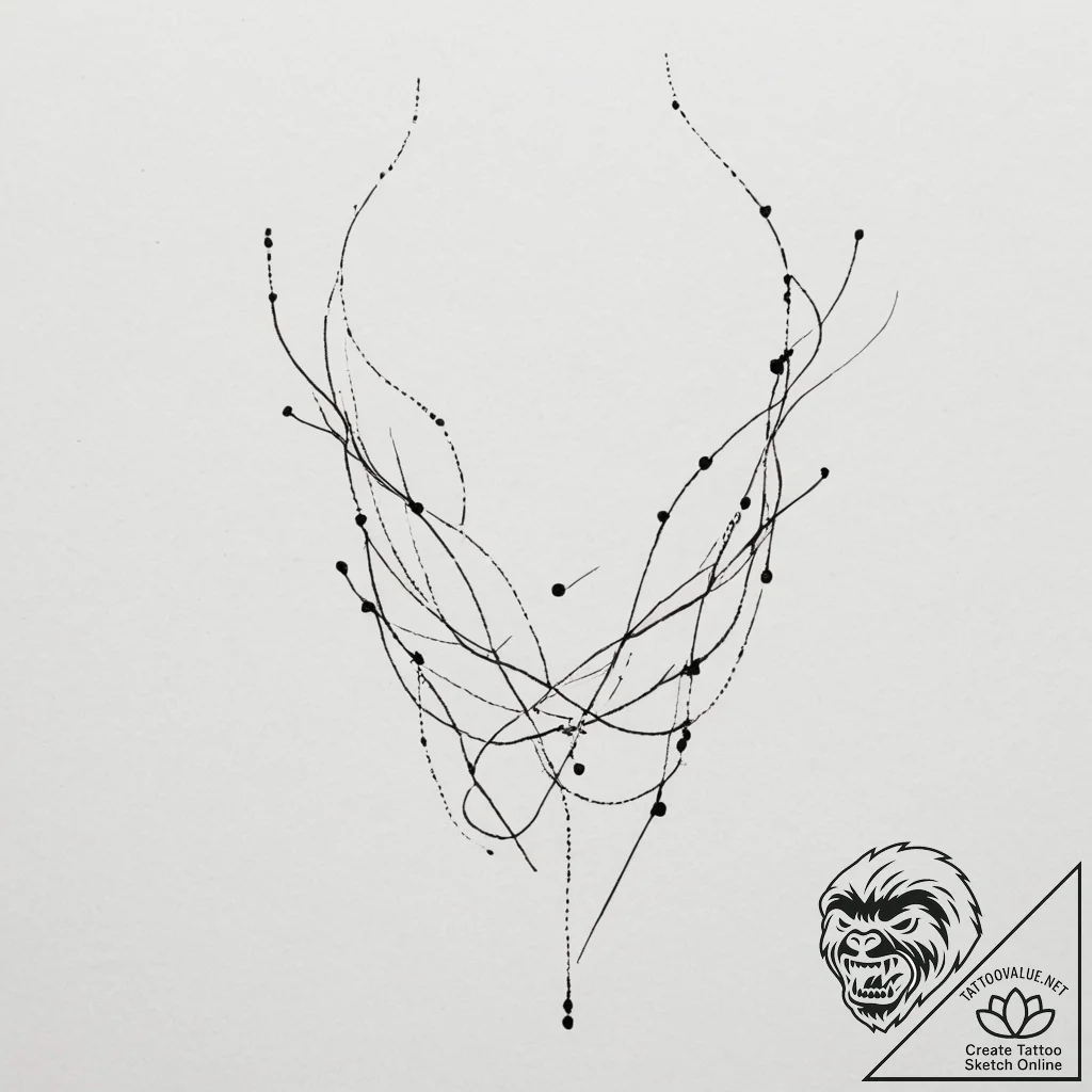 Tattoo sketch a delicate collarbone emphasize... - tattoo sketch (№1754950579_0, 11.08.2025 22:16) — tattoovalue.net