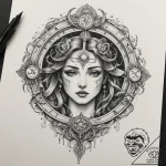 Tattoo design a zodiac glyph appearing as if… – tattoo sketch (№1754951384_0, 11.08.2025 22:29) — tattoovalue.net