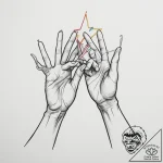 Tattoo sketch two hands reaching for the same… – tattoo sketch (№1754951584_0, 11.08.2025 22:33) — tattoovalue.net
