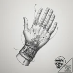 Tattoo sketch a vr glove with intricate senso… – tattoo sketch (№1754952792_0, 11.08.2025 22:53) — tattoovalue.net