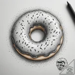 Donut, artistic tattoo sketch, dotwork shadin… – tattoo sketch (№1754953791_0, 11.08.2025 23:09) — tattoovalue.net