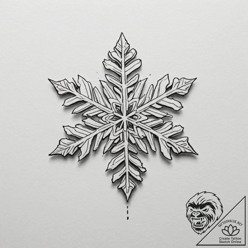 Snowflake - tattoo sketch (№1754954989_0, 11.08.2025 23:29) — tattoovalue.net