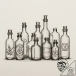 A collection of colorful, vintage glass bottl… – tattoo sketch (№1754955993_0, 11.08.2025 23:46) — tattoovalue.net