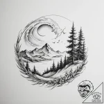 Tattoo design a strong gust of wind shaping a… – tattoo sketch (№1754956197_0, 11.08.2025 23:49) — tattoovalue.net
