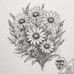 Tattoo sketch a field of daisies with a gentl… – tattoo sketch (№1754956996_0, 12.08.2025 00:03) — tattoovalue.net