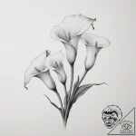 Calla lilies – tattoo sketch (№1754958382_0, 12.08.2025 00:26) — tattoovalue.net