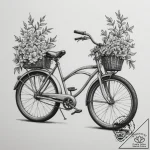 A beautifully restored vintage bicycle leanin… – tattoo sketch (№1754959174_0, 12.08.2025 00:39) — tattoovalue.net