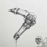 Tattoo sketch a robotic arm with exposed wire… – tattoo sketch (№1754961380_0, 12.08.2025 01:16) — tattoovalue.net
