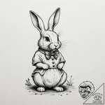 The white rabbit from alice in wonderland – tattoo sketch (№1754961983_0, 12.08.2025 01:26) — tattoovalue.net