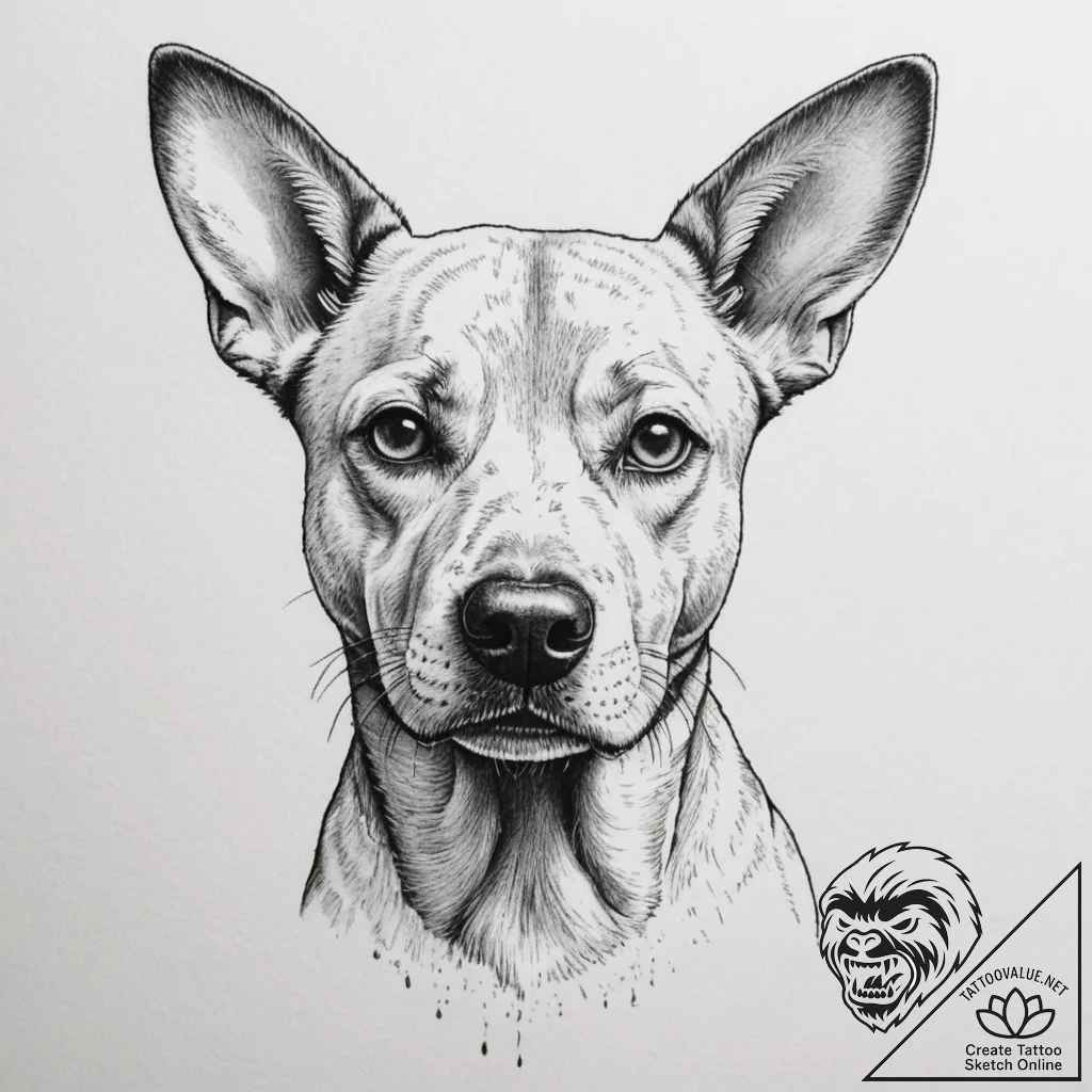 A close-up of a dog's wet nose., tattoo drawi... - tattoo sketch (№1754962785_0, 12.08.2025 01:39) — tattoovalue.net