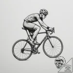 A shot of a professional cyclist in a peloton… – tattoo sketch (№1754962984_0, 12.08.2025 01:43) — tattoovalue.net