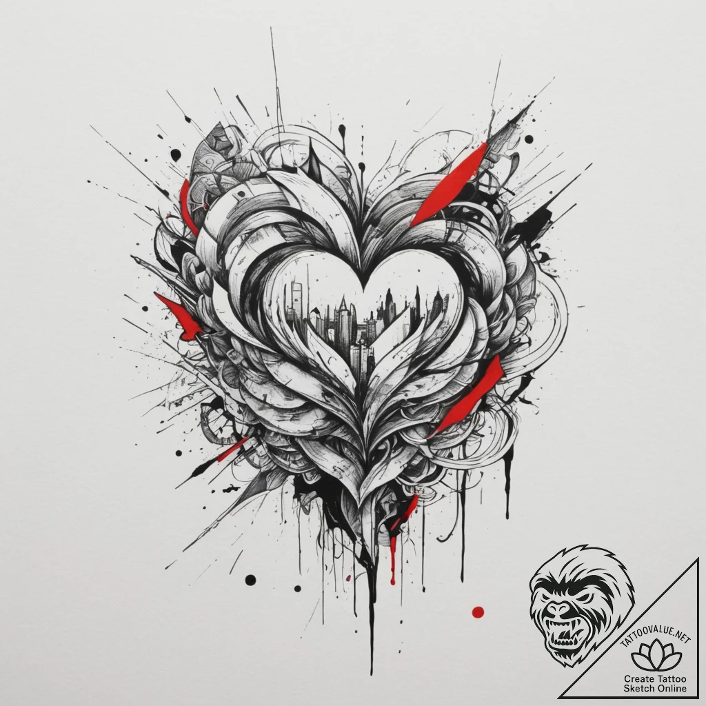 Tattoo sketch a short, abstract poem about lo... - tattoo sketch (№1754963588_0, 12.08.2025 01:53) — tattoovalue.net