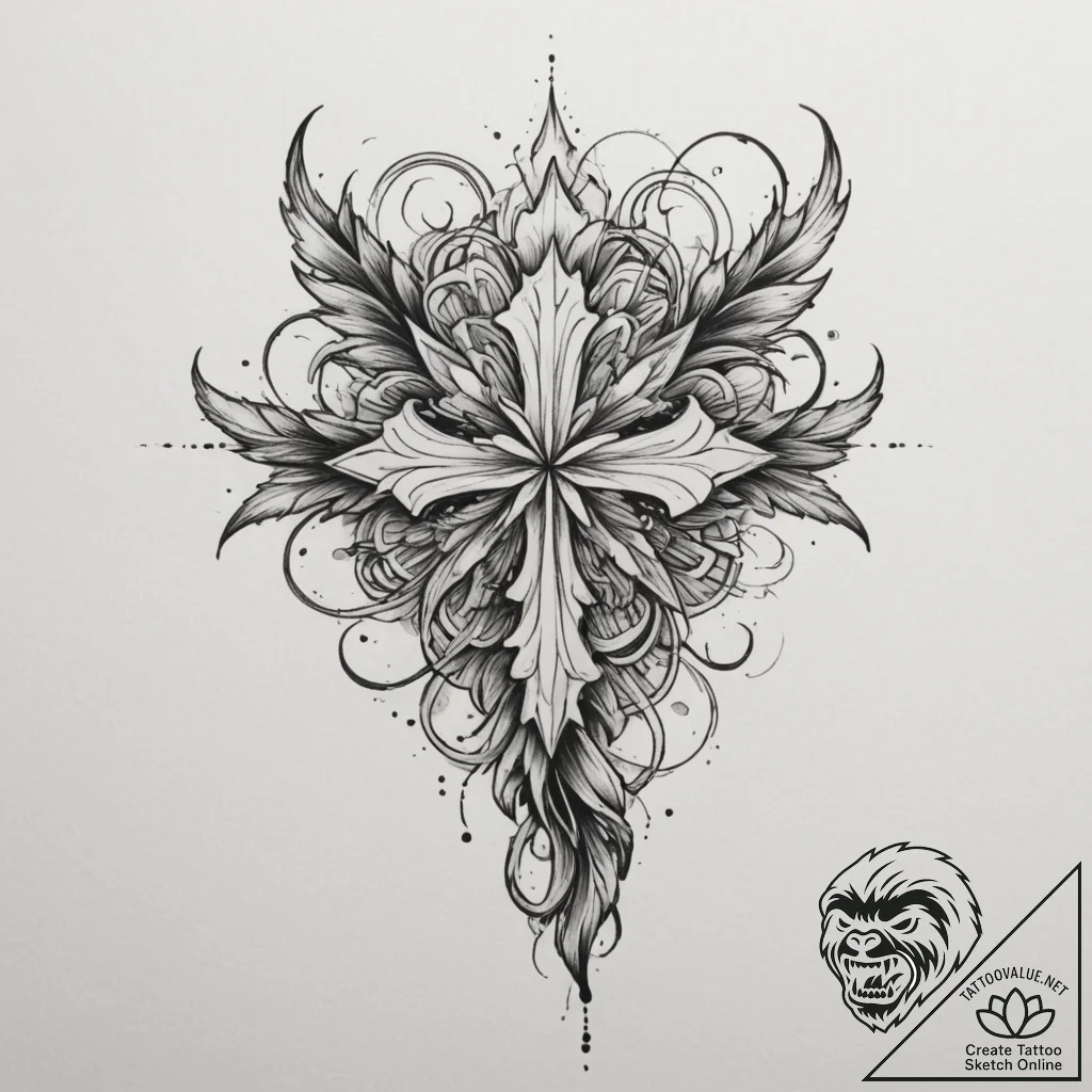 Tattoo sketch a fluid line art piece embodyin... - tattoo sketch (№1754963995_0, 12.08.2025 01:59) — tattoovalue.net