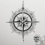 Tattoo sketch a minimalist compass with a hid… – tattoo sketch (№1754965399_0, 12.08.2025 02:23) — tattoovalue.net