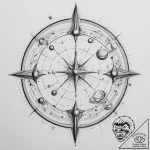 Tattoo design a celestial map with a path hig… – tattoo sketch (№1754966010_0, 12.08.2025 02:33) — tattoovalue.net