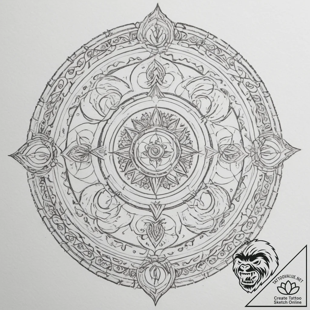 Tattoo design a minimalist symbol conveying t... - tattoo sketch (№1754966410_0, 12.08.2025 02:40) — tattoovalue.net