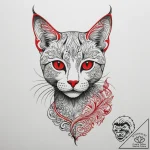 Kitten, artistic tattoo sketch, ornamental ta… – tattoo sketch (№1754967016_0, 12.08.2025 02:50) — tattoovalue.net