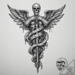 Tattoo sketch a military medic’s caduceus int… – tattoo sketch (№1754967414_0, 12.08.2025 02:56) — tattoovalue.net