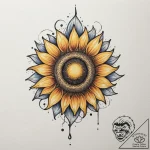 Tattoo design: a stylized sun symbol (like th… – tattoo sketch (№1754968224_0, 12.08.2025 03:10) — tattoovalue.net