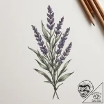 A sprig of lavender, artistic tattoo sketch,… – tattoo sketch (№1754968424_0, 12.08.2025 03:13) — tattoovalue.net
