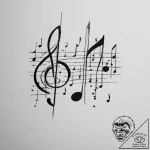 Tattoo design two halves of a musical score o… – tattoo sketch (№1754968823_0, 12.08.2025 03:20) — tattoovalue.net