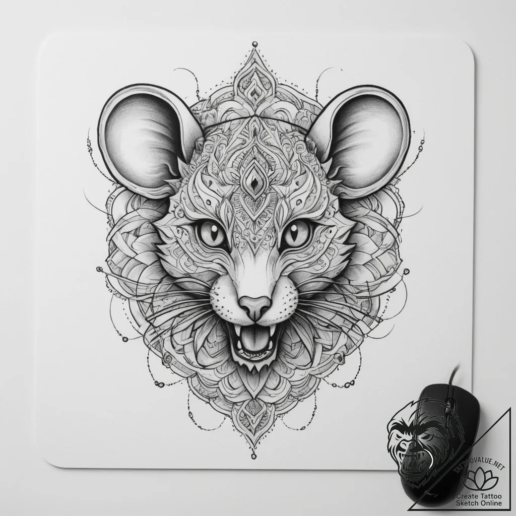 Tattoo sketch a gaming mouse pad with an intr... - tattoo sketch (№1754971229_0, 12.08.2025 04:00) — tattoovalue.net