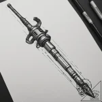 A lightsaber, artistic tattoo sketch, on a cl… – tattoo sketch (№1754972421_0, 12.08.2025 04:20) — tattoovalue.net