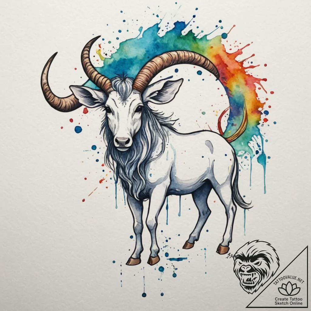 Tattoo design a zodiac animal with a single,... - tattoo sketch (№1754972618_0, 12.08.2025 04:23) — tattoovalue.net