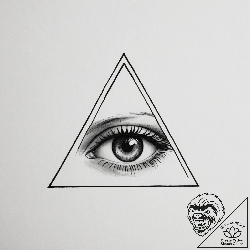 Eye in triangle - tattoo sketch (№1754972817_0, 12.08.2025 04:26) — tattoovalue.net