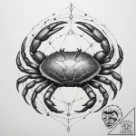 Tattoo design a cancer crab, its shell as a b… – tattoo sketch (№1754973015_0, 12.08.2025 04:30) — tattoovalue.net