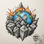 Tattoo sketch an earth tremor causing rocks t… – tattoo sketch (№1754973417_0, 12.08.2025 04:36) — tattoovalue.net
