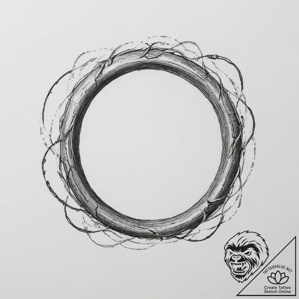 The "one ring" with inscription, concept art... - tattoo sketch (№1754973623_0, 12.08.2025 04:40) — tattoovalue.net