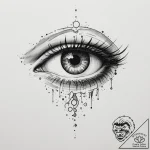 Tattoo design a gamer’s eye with a pixelated… – tattoo sketch (№1754974225_0, 12.08.2025 04:50) — tattoovalue.net