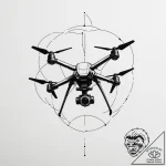 Tattoo sketch a stylized drone silhouette wit… – tattoo sketch (№1754974821_0, 12.08.2025 05:00) — tattoovalue.net