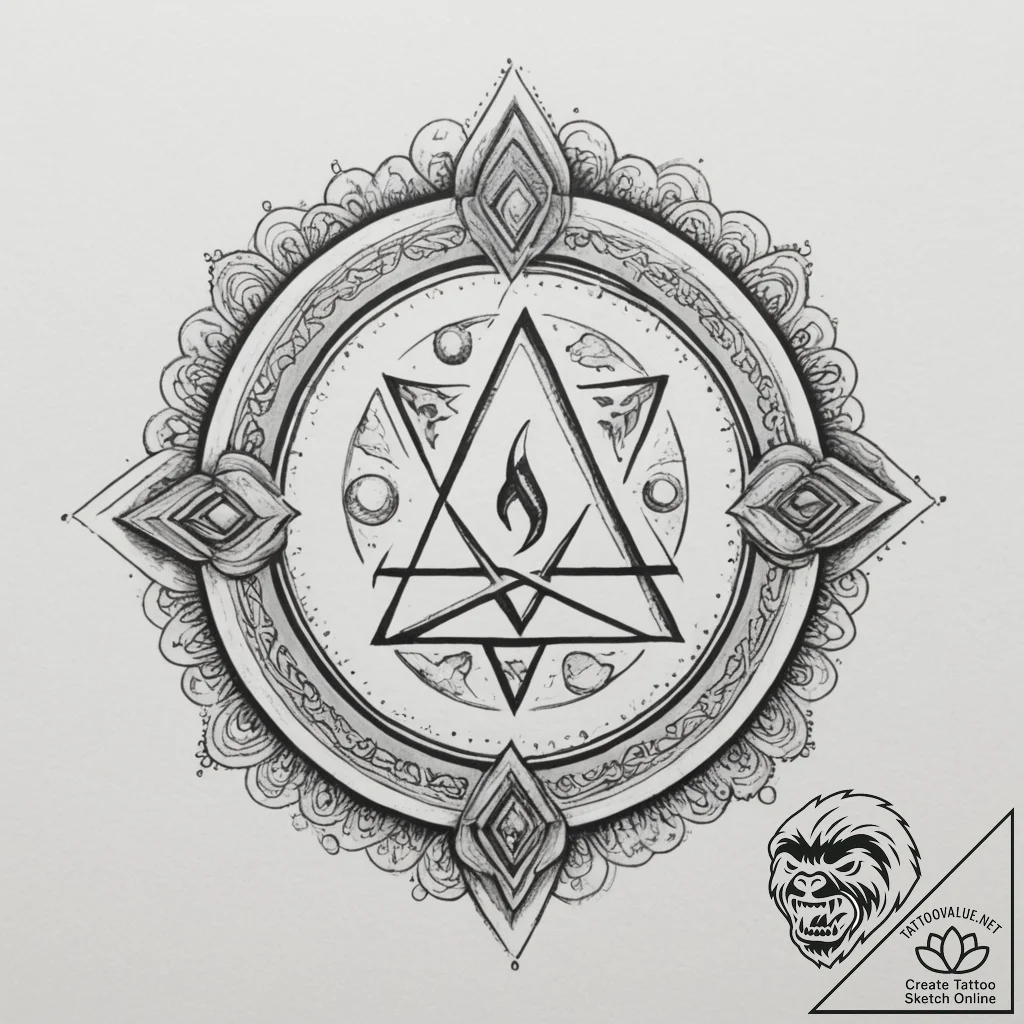 125. tattoo sketch: "lelya" rune surrounded b... - tattoo sketch (№1754976619_0, 12.08.2025 05:30) — tattoovalue.net