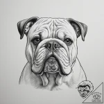 Bulldog, artistic tattoo sketch, on a clean w… – tattoo sketch (№1754977219_0, 12.08.2025 05:40) — tattoovalue.net