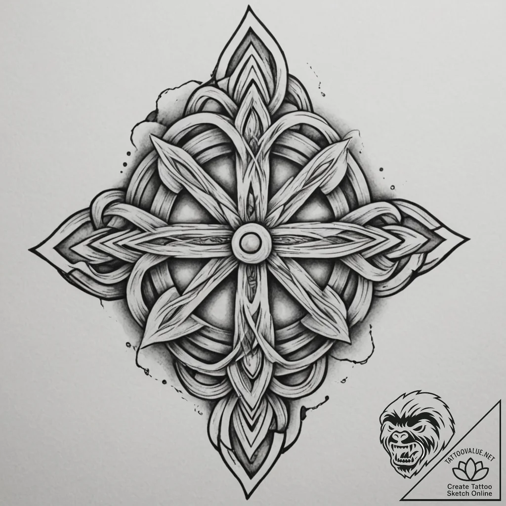 Tattoo sketch a mystic knot that begins on on... - tattoo sketch (№1754977623_0, 12.08.2025 05:47) — tattoovalue.net