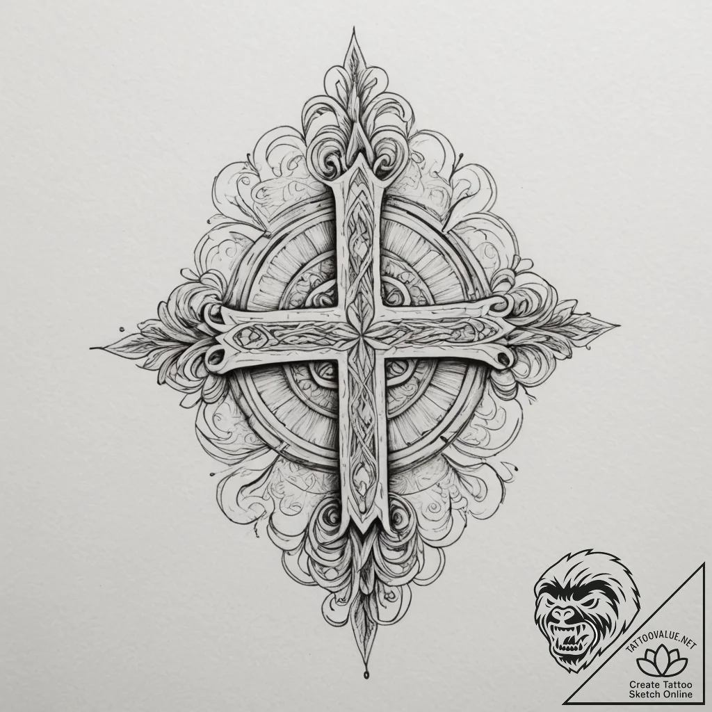 Tattoo design an abstract depiction of resili... - tattoo sketch (№1754977830_0, 12.08.2025 05:50) — tattoovalue.net