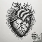 Tattoo sketch a realistic anatomical heart wi… – tattoo sketch (№1754978229_0, 12.08.2025 05:57) — tattoovalue.net
